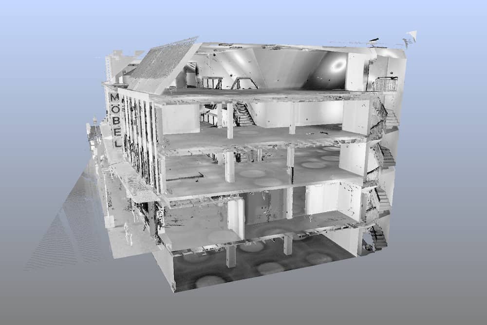 3D scan Möbelhaus Gebäude
